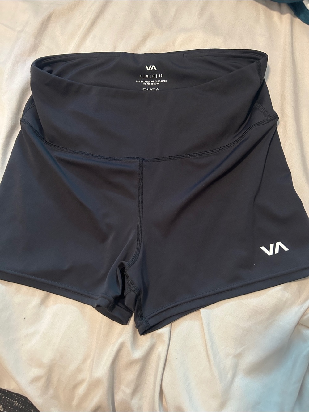 RVCA Black High-Waist Bike Shorts